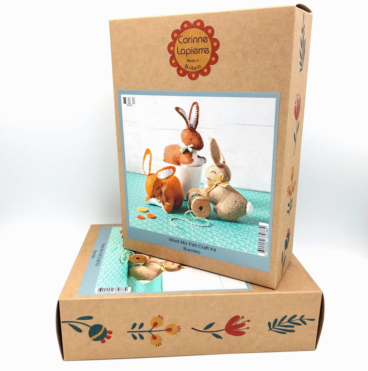 The Crafty Kit Company - Floral Bunny in A Hoop Needle Felt Kit