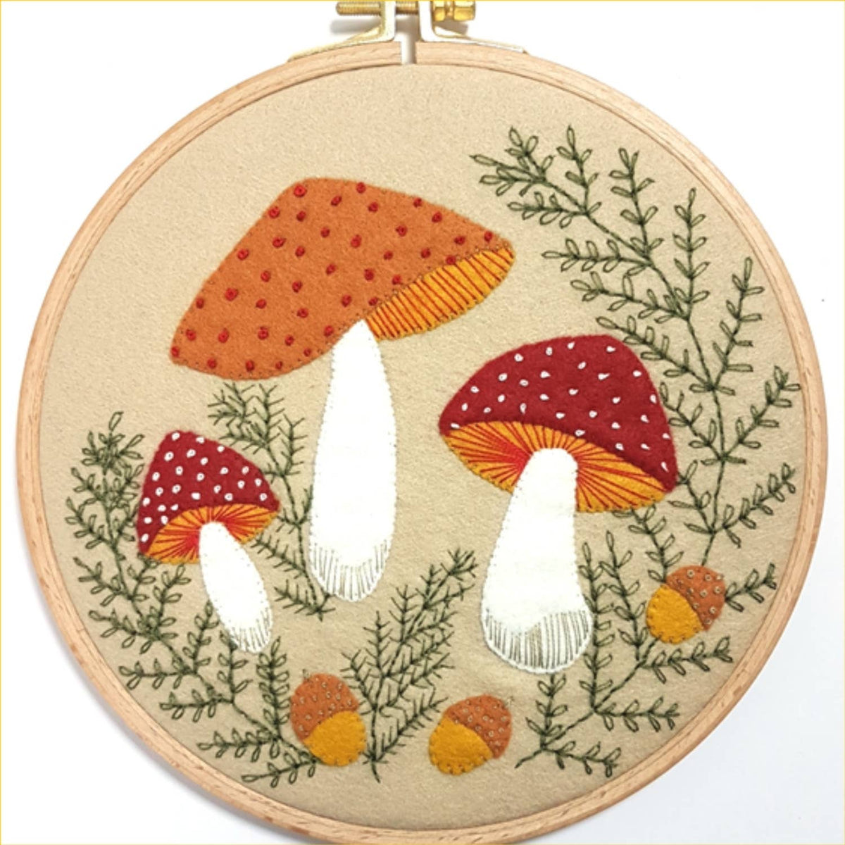 Mushroom Cross Stitch Kit Adult Craft Project Kit Toadstool Art