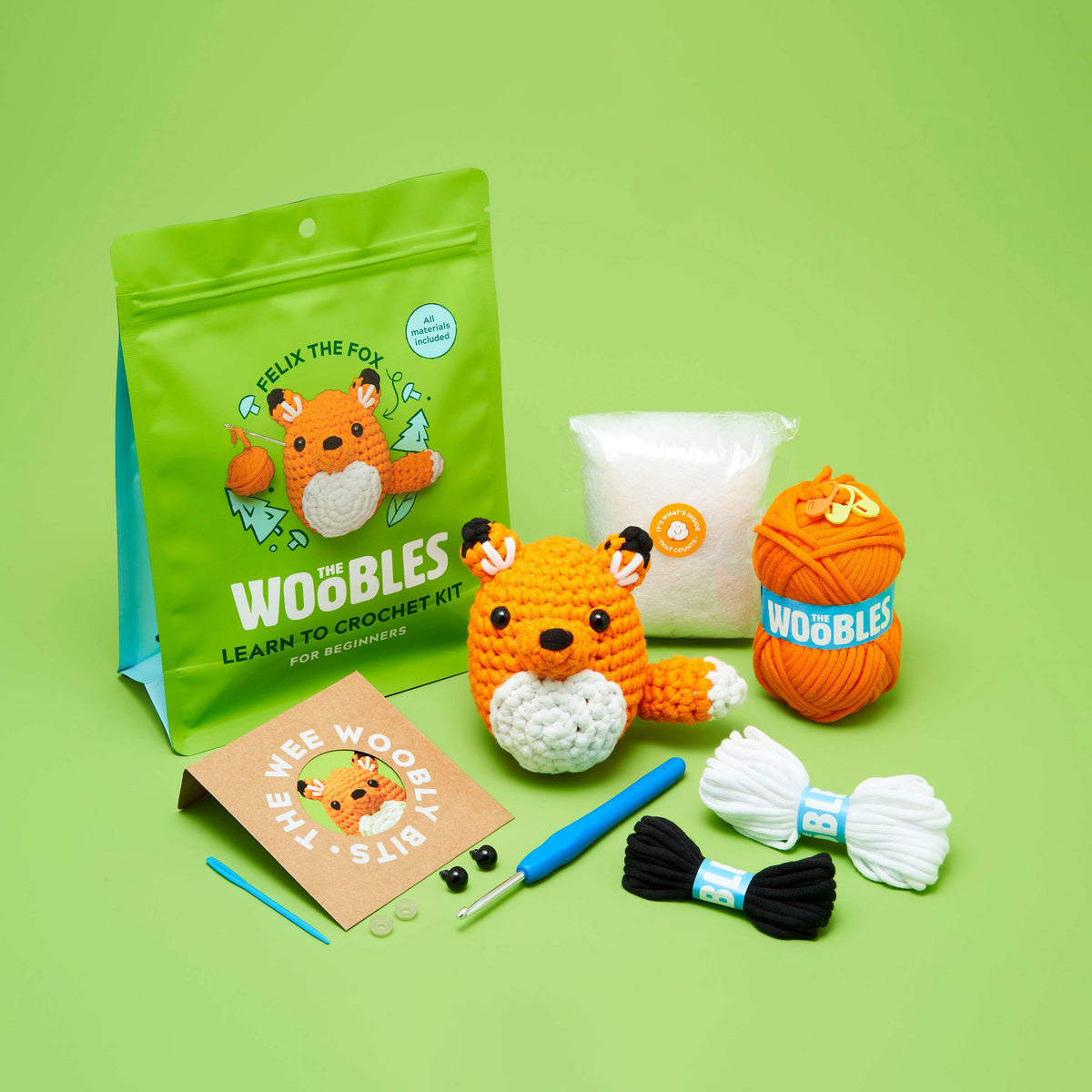 Woobles Crochet Kit  DIY Stuffed Animal Head Knit and Crochet Kit