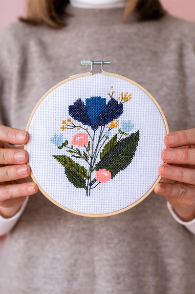 Cotton Clara Midnight Floral Cross Stitch Kit