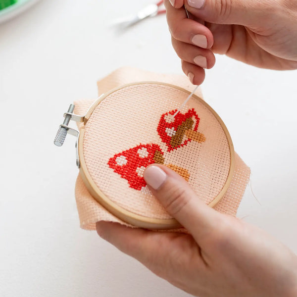Cotton Clara Toadstool Cross Stitch Kit - Red