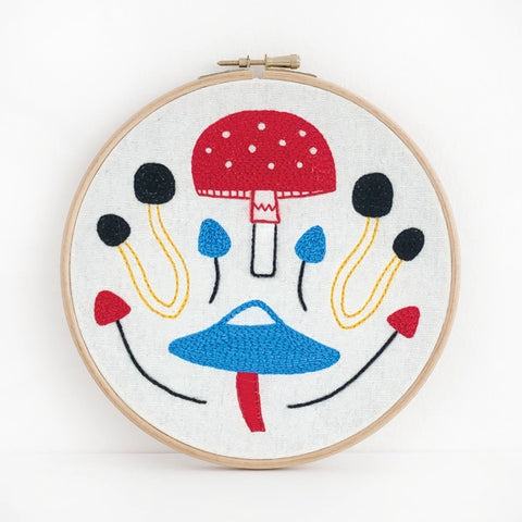 Budgiegoods Embroidery Kit - Mushrooms