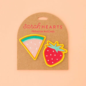 Embroidered Patches - Watermelon & Strawberry - 2 Pack