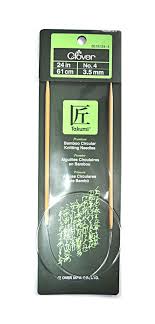 24 in/ 61 cm Clover Circular Knitting Needle - Takumi Bamboo Circular Knitting Needles