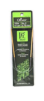 16 in/ 41 cm Clover Circular Knitting Needle - Takumi Bamboo Circular Knitting Needles