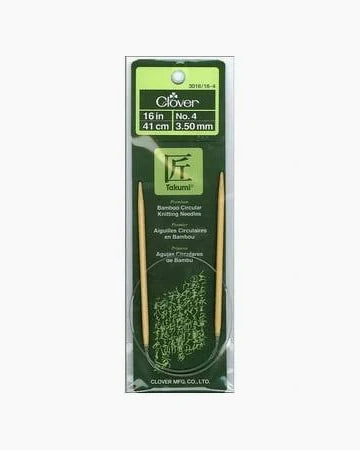 16 in/ 41 cm Clover Circular Knitting Needle - Takumi Bamboo Circular Knitting Needles