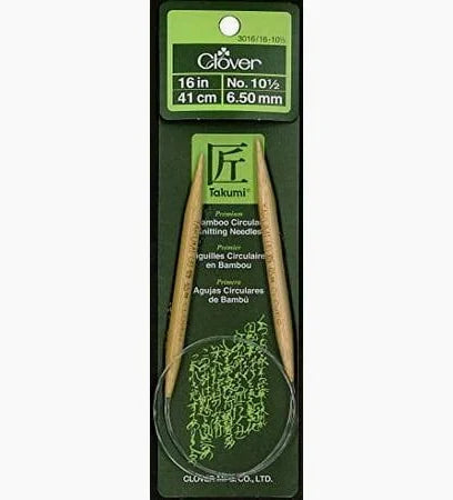 16 in/ 41 cm Clover Circular Knitting Needle - Takumi Bamboo Circular Knitting Needles