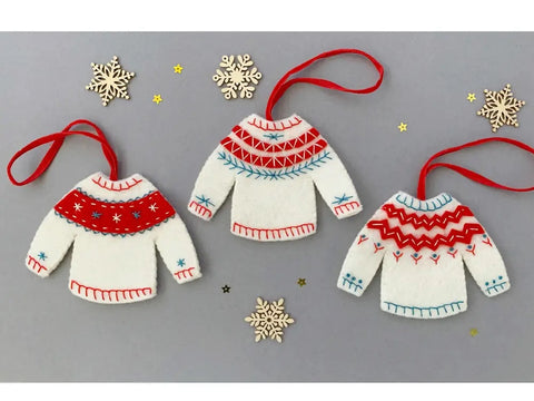 Wool Felt Christmas Jumper Decorations Kit