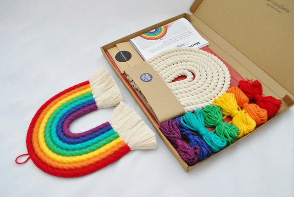 DIY Bright and Bold Large Macrame Rainbow Craft Kit