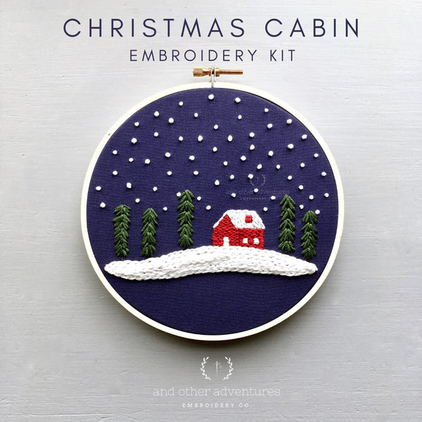 Christmas Cabin Embroidery Kit