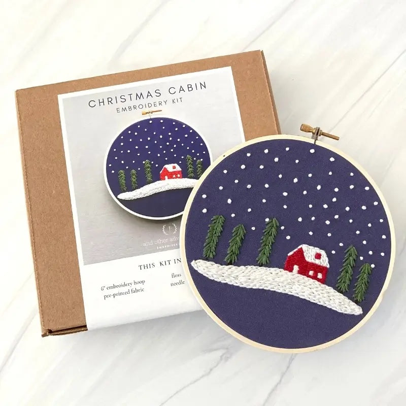 Christmas Cabin Embroidery Kit