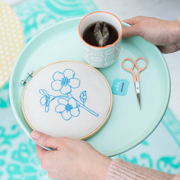 Forget Me Not Hoop Embroidery Kit by Cotton Clara