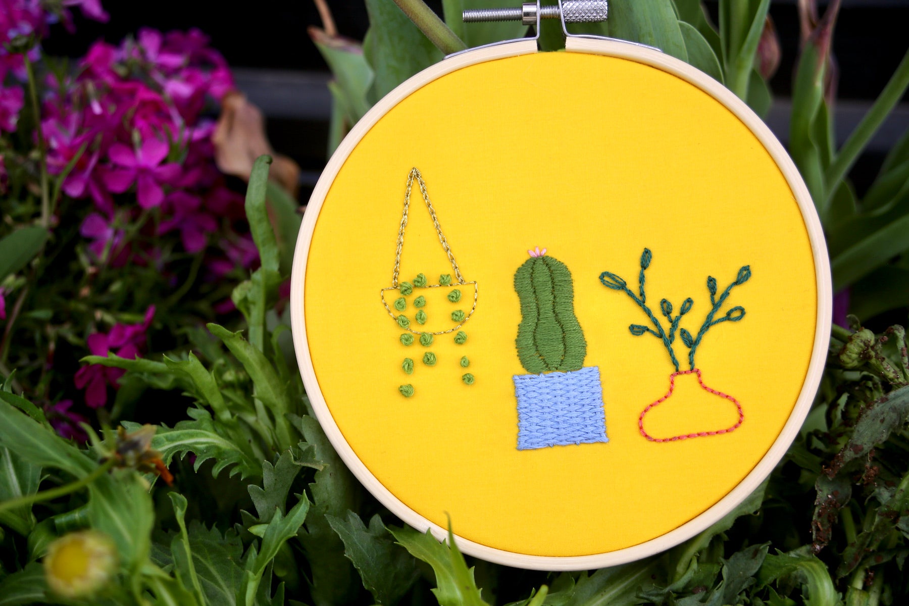 house plant embroidery pattern House Plant Embroidery Workshop
