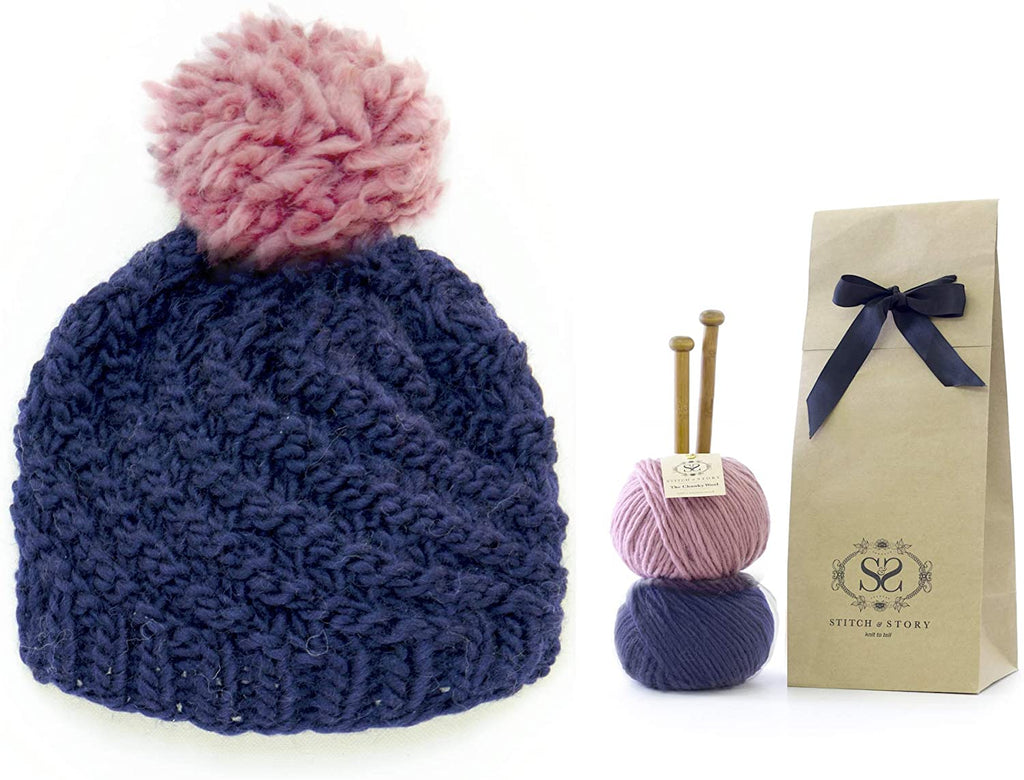 Pom Pom Hat Knitting Kit Wool Couture Company – This is Knit