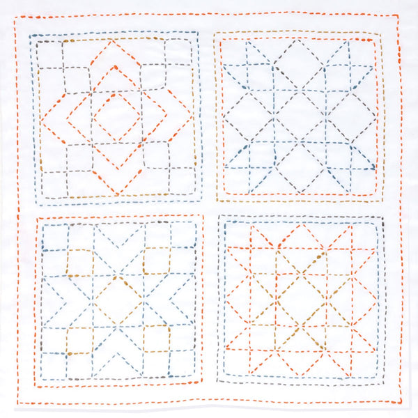 Sashiko Embroidery Kit Sampler Square