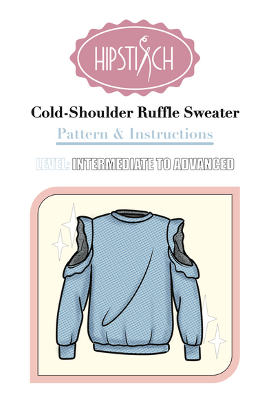 Ruffle Sweatshirt Cold Shoulder Pattern