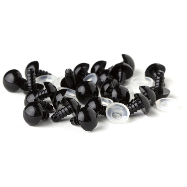 Solid Black Safety Eyes 12mm 6/Pkg