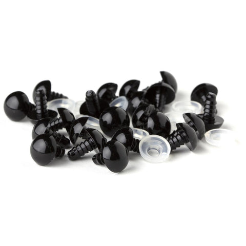 Solid Black Safety Eyes 12mm 6/Pkg