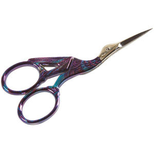 Tool Tron Stork Scissors 3.5" Stained Glass