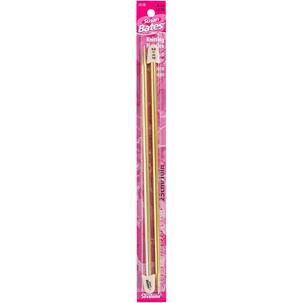 10" Silvalume Knitting Needles